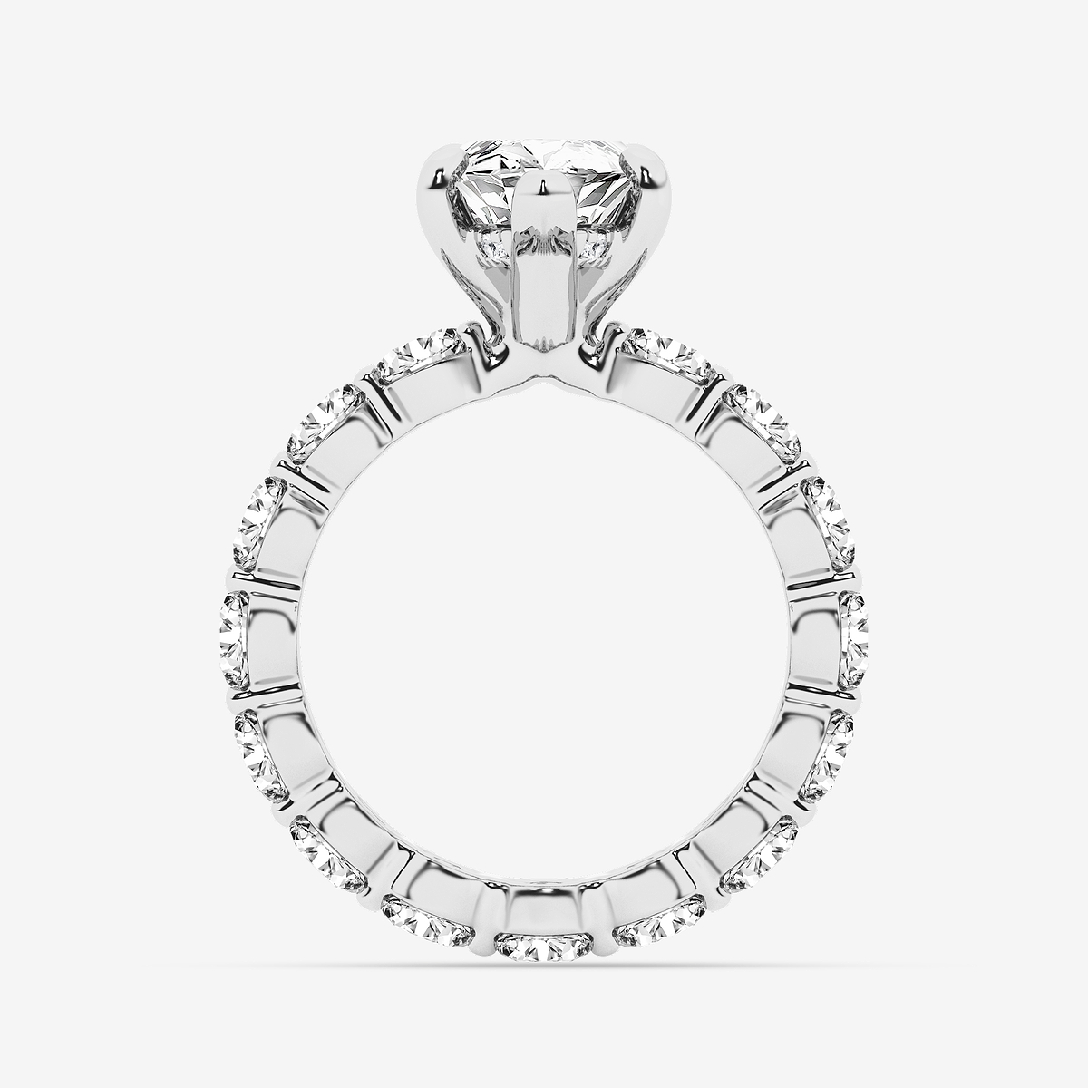 Additional Image 1 for  6 7/8 ctw Marquise Lab Grown Diamond Hidden Halo Eternity Engagement Ring