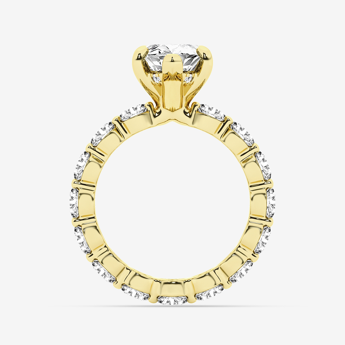 Additional Image 1 for  8 7/8 ctw Marquise Lab Grown Diamond Hidden Halo Eternity Engagement Ring