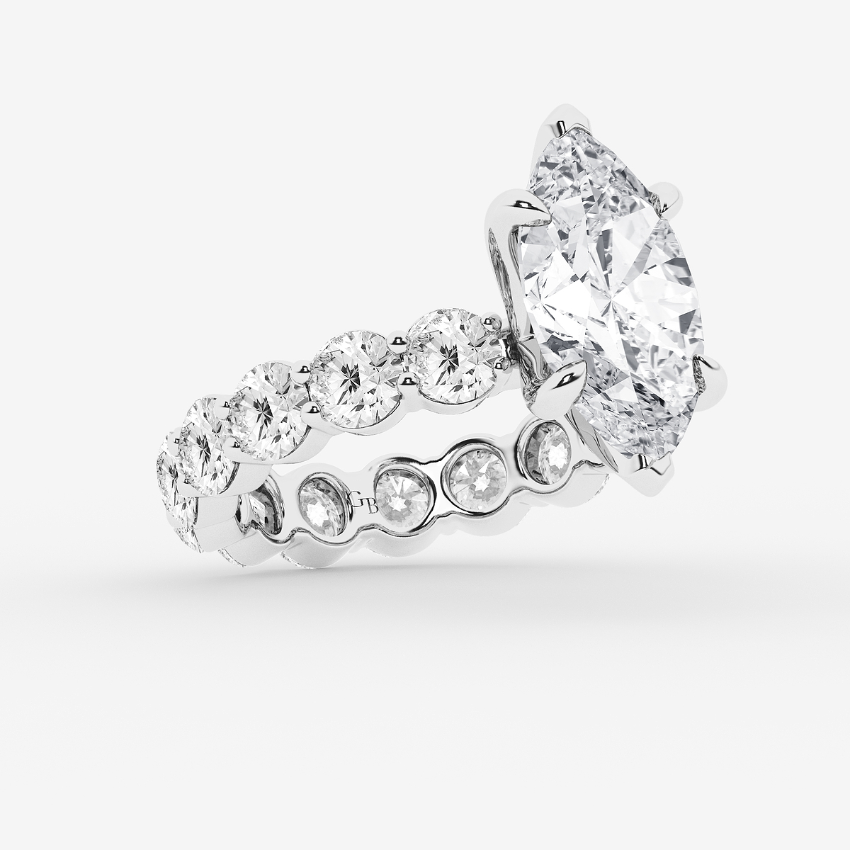 Additional Image 1 for  8 3/4 ctw Marquise Lab Grown Diamond Solitaire Eternity Engagement Ring