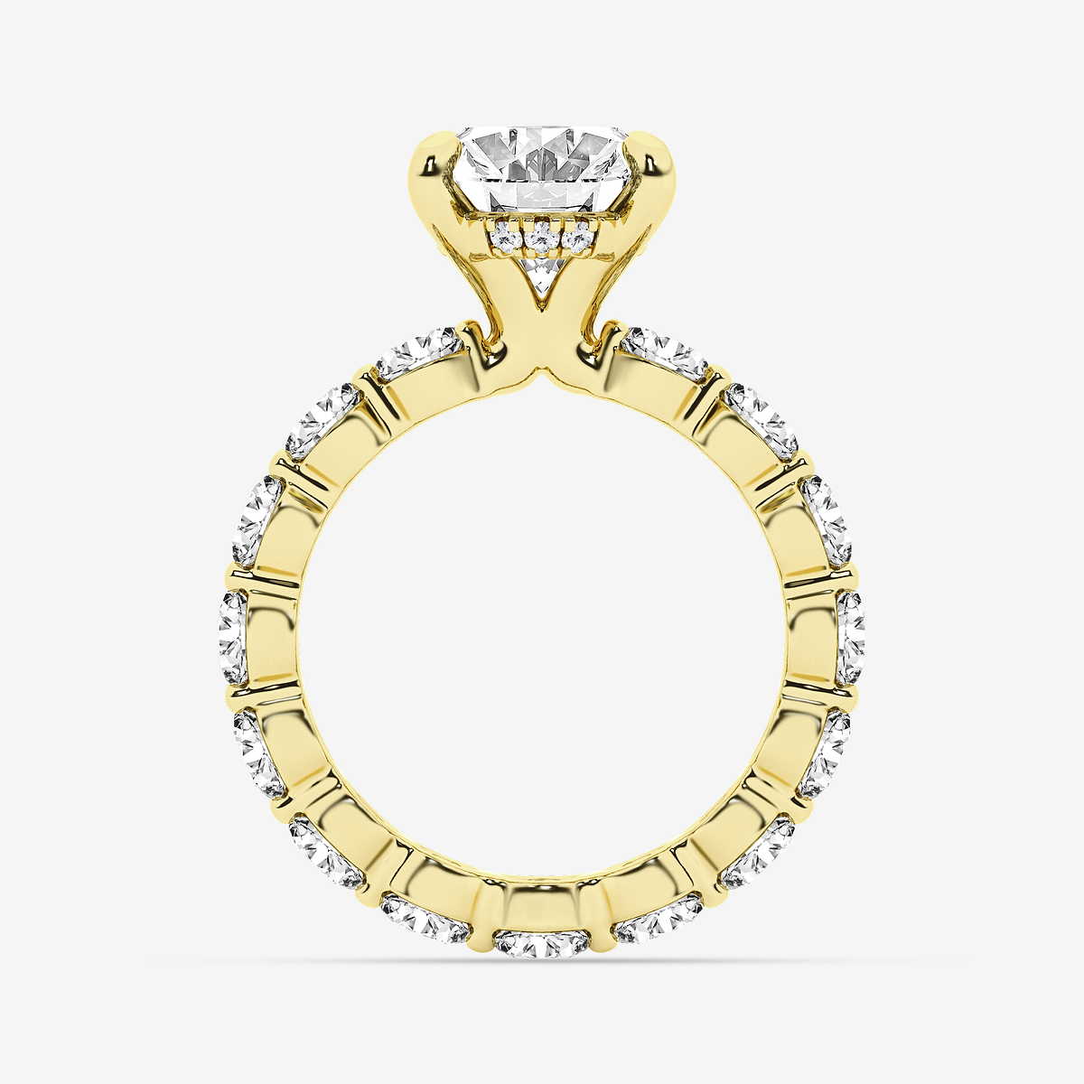 Additional Image 1 for  6 7/8 ctw Oval Lab Grown Diamond Hidden Halo Eternity Engagement Ring