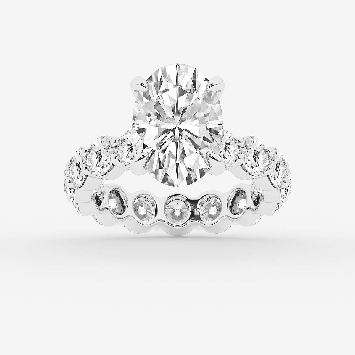 8 3/4 ctw Oval Lab Grown Diamond Solitaire Eternity Engagement Ring