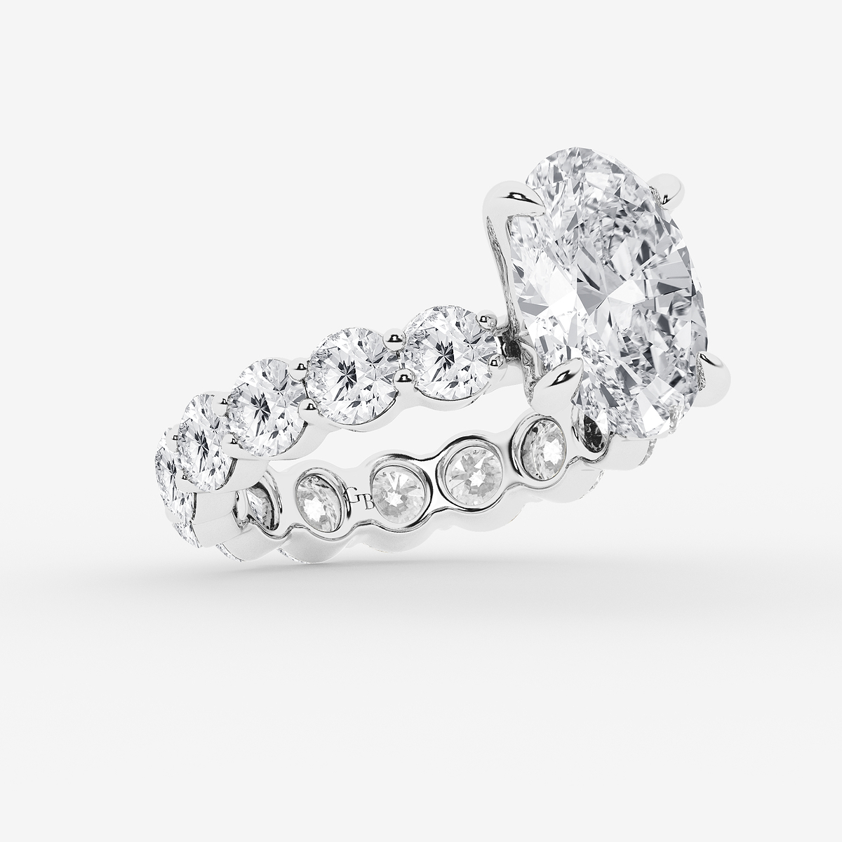 Additional Image 1 for  8 3/4 ctw Oval Lab Grown Diamond Solitaire Eternity Engagement Ring