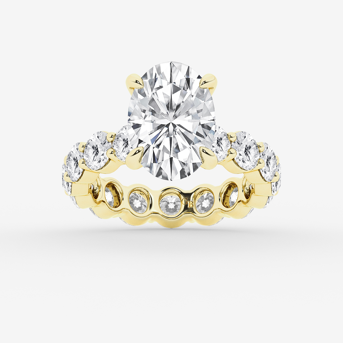 6 3/4 ctw Oval Lab Grown Diamond Solitaire Eternity Engagement Ring