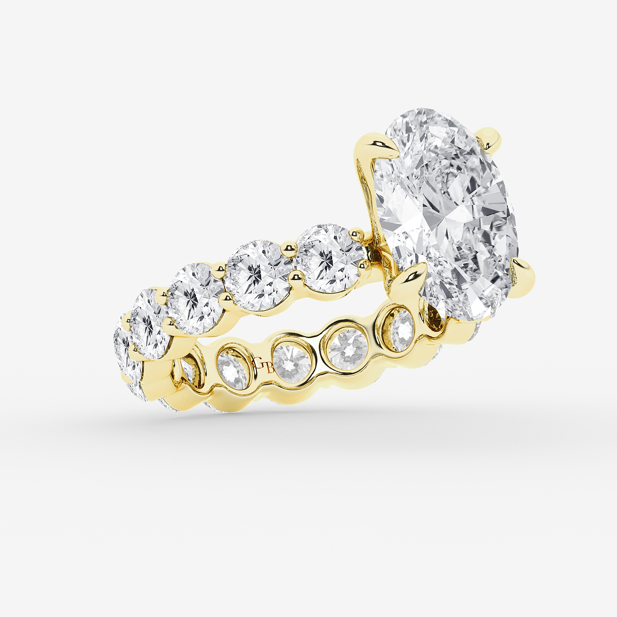 Additional Image 1 for  6 3/4 ctw Oval Lab Grown Diamond Solitaire Eternity Engagement Ring