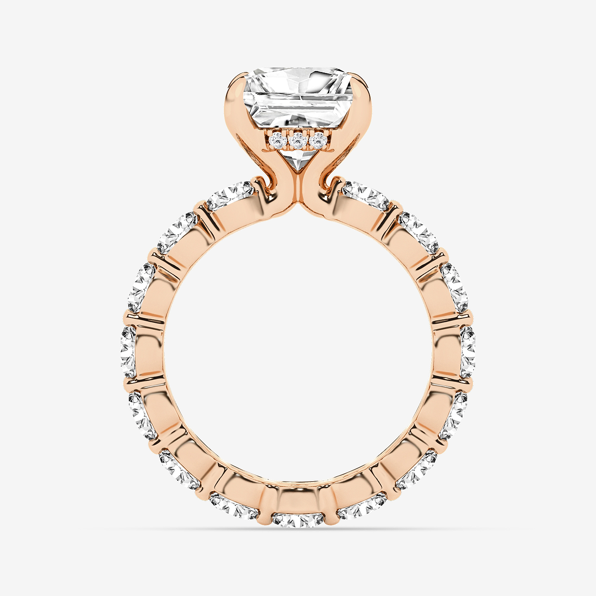 Additional Image 1 for  6 7/8 ctw Princess Lab Grown Diamond Hidden Halo Eternity Engagement Ring