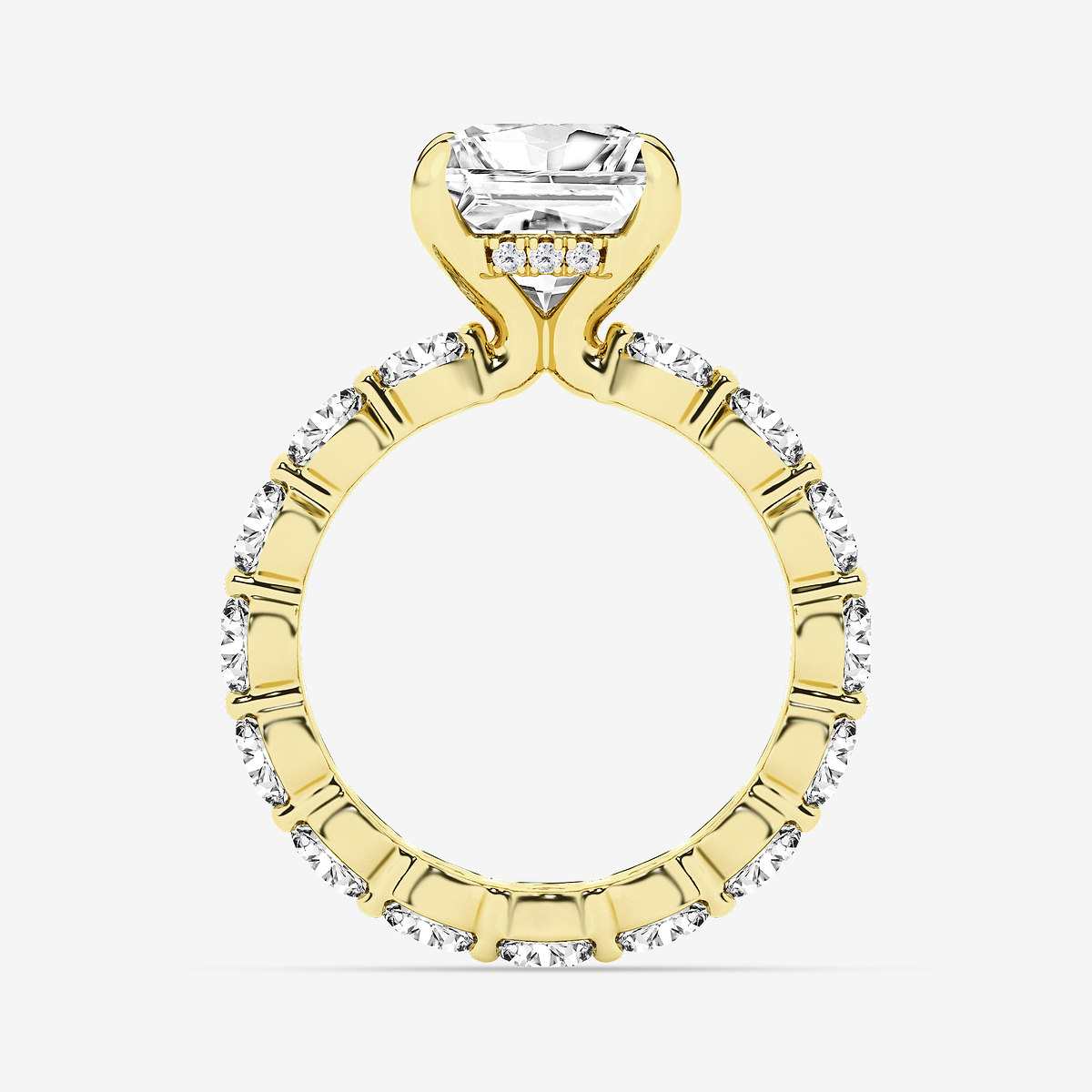 Additional Image 1 for  6 7/8 ctw Princess Lab Grown Diamond Hidden Halo Eternity Engagement Ring