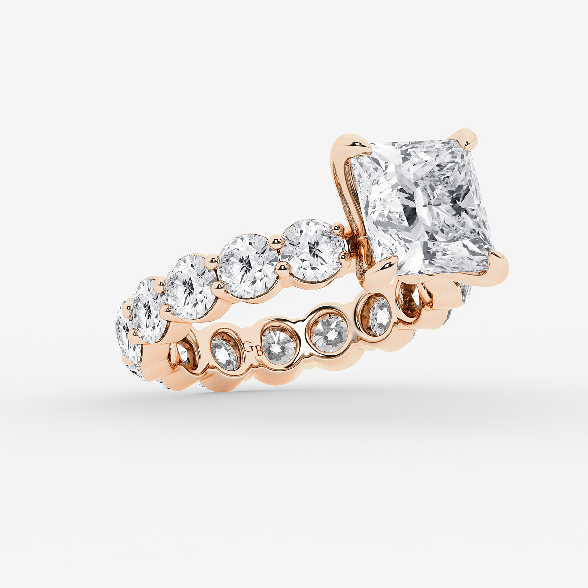 Additional Image 1 for  8 3/4 ctw Princess Lab Grown Diamond Solitaire Eternity Engagement Ring