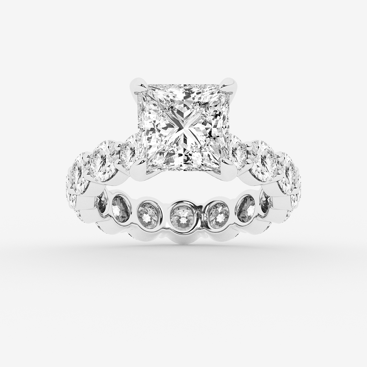 6 3/4 ctw Princess Lab Grown Diamond Solitaire Eternity Engagement Ring