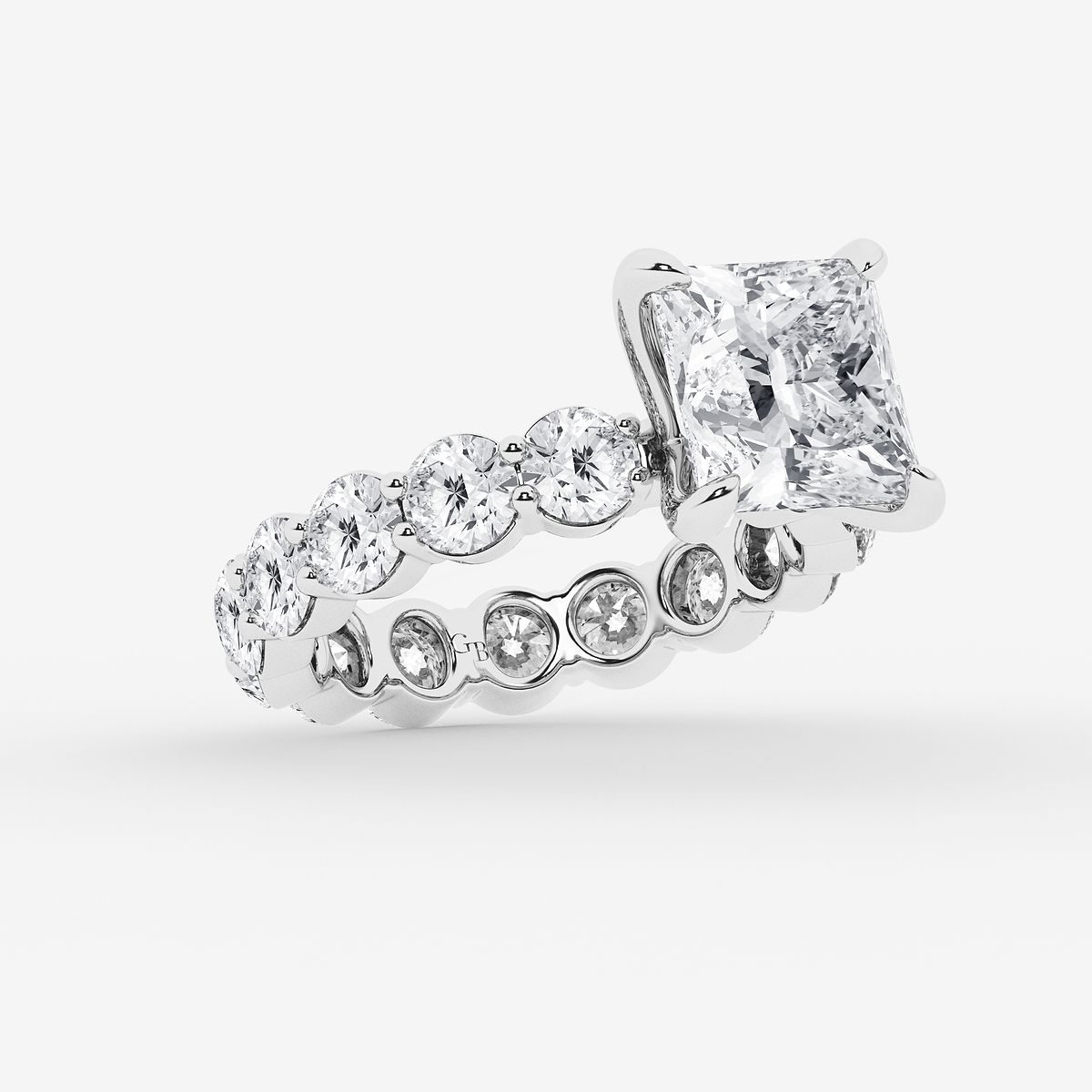 Additional Image 1 for  6 3/4 ctw Princess Lab Grown Diamond Solitaire Eternity Engagement Ring