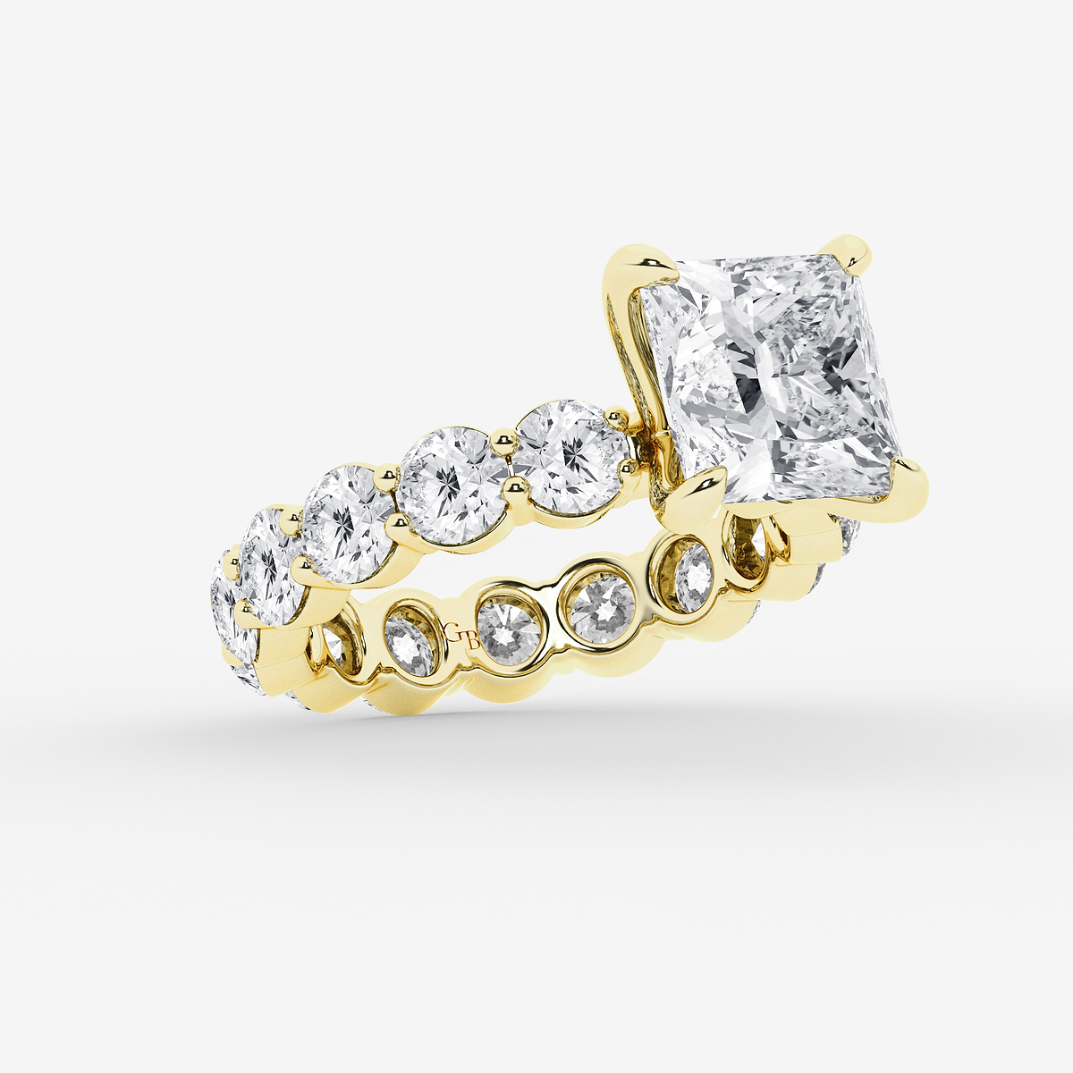 Additional Image 1 for  7 3/4 ctw Princess Lab Grown Diamond Solitaire Eternity Engagement Ring