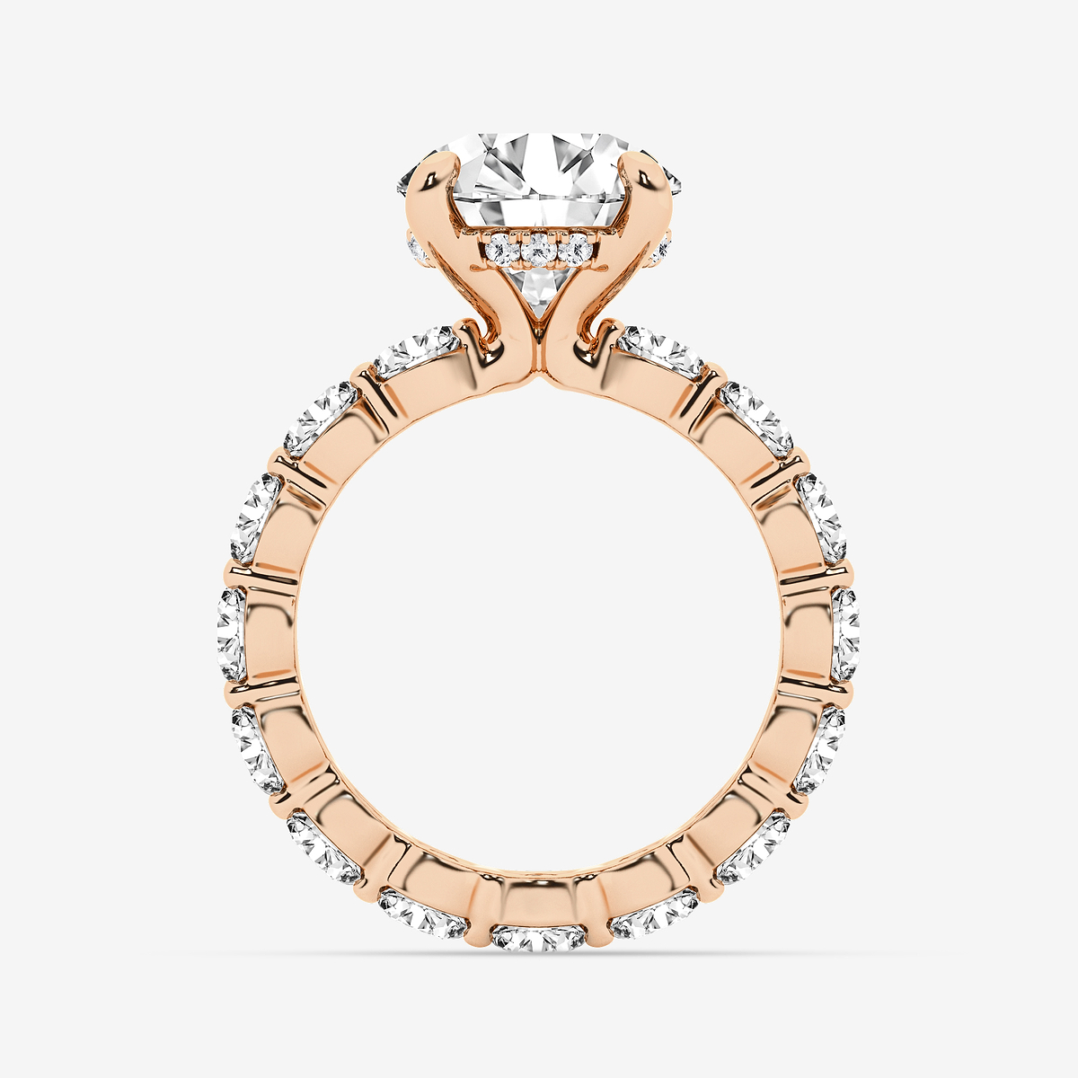Additional Image 1 for  6 7/8 ctw Round Lab Grown Diamond Hidden Halo Eternity Engagement Ring