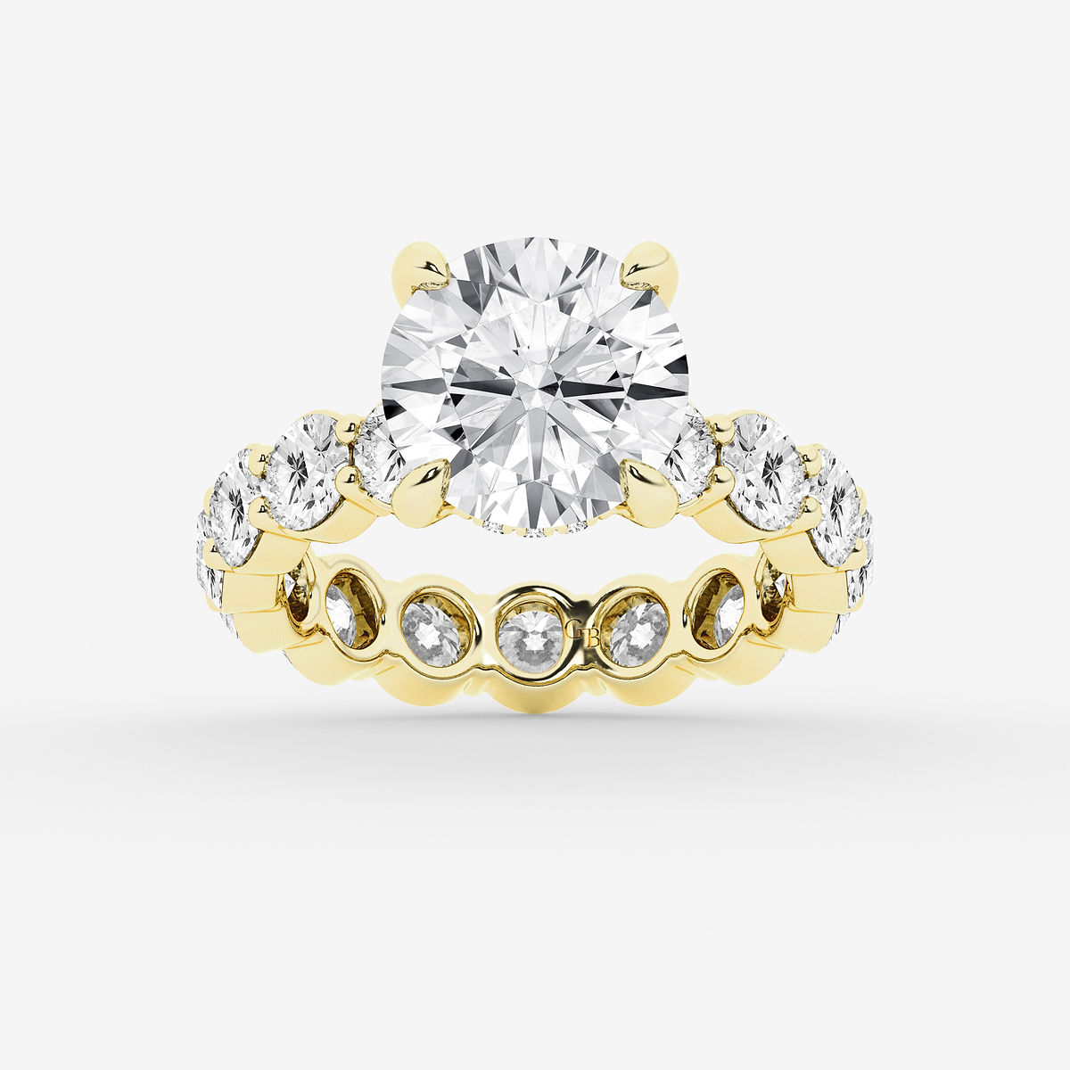 7 7/8 ctw Round Lab Grown Diamond Hidden Halo Eternity Engagement Ring