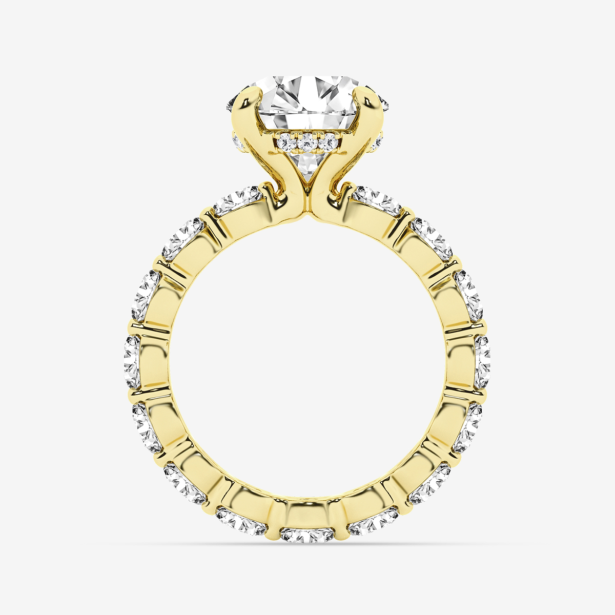 Additional Image 1 for  7 7/8 ctw Round Lab Grown Diamond Hidden Halo Eternity Engagement Ring