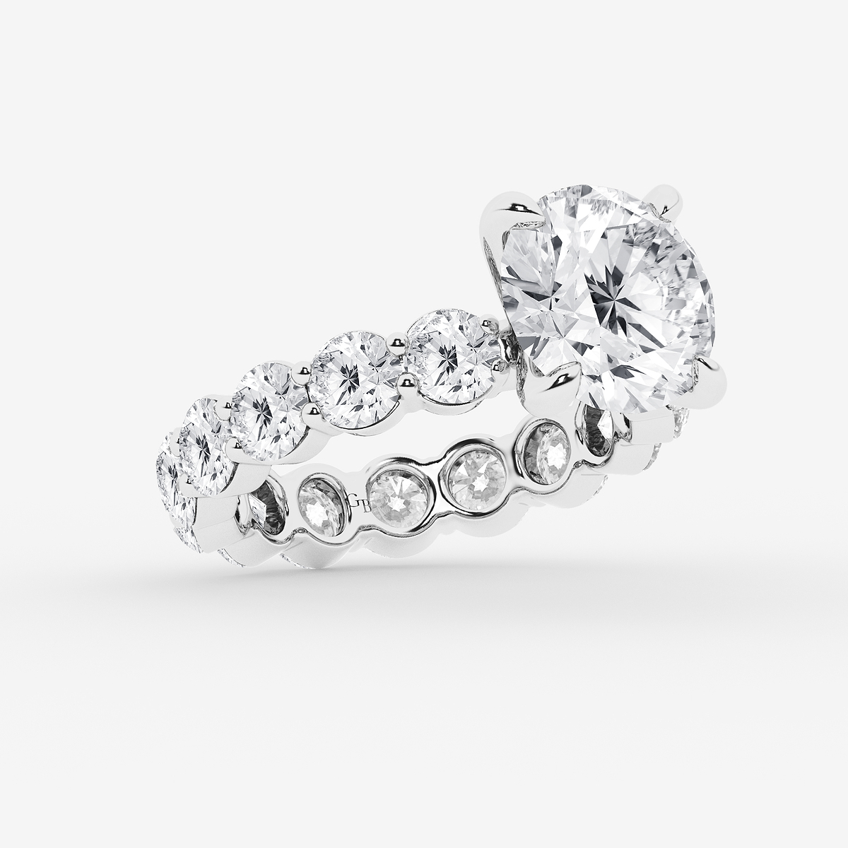 Additional Image 1 for  7 3/4 ctw Round Lab Grown Diamond Solitaire Eternity Engagement Ring