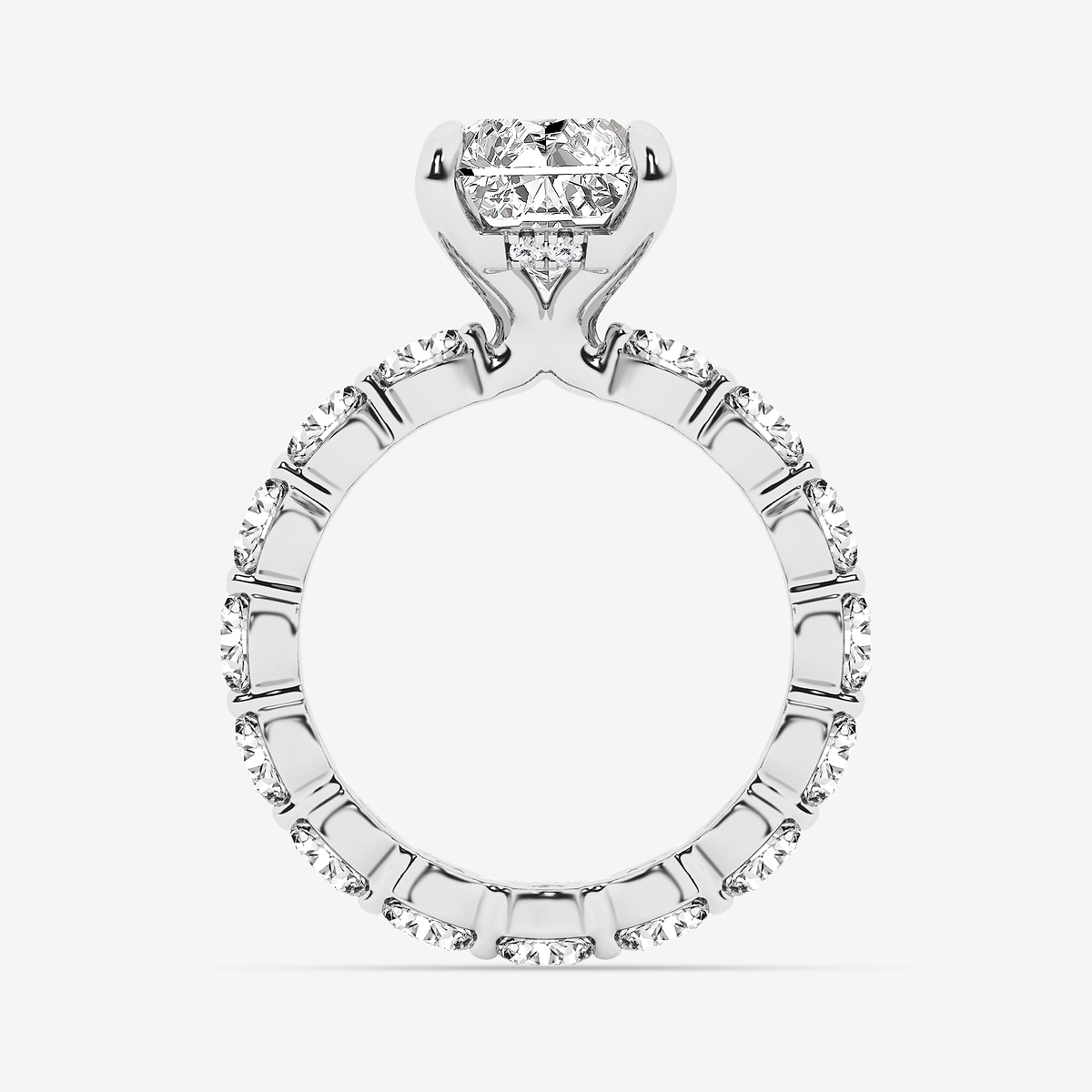 Additional Image 1 for  6 7/8 ctw Radiant Lab Grown Diamond Hidden Halo Eternity Engagement Ring