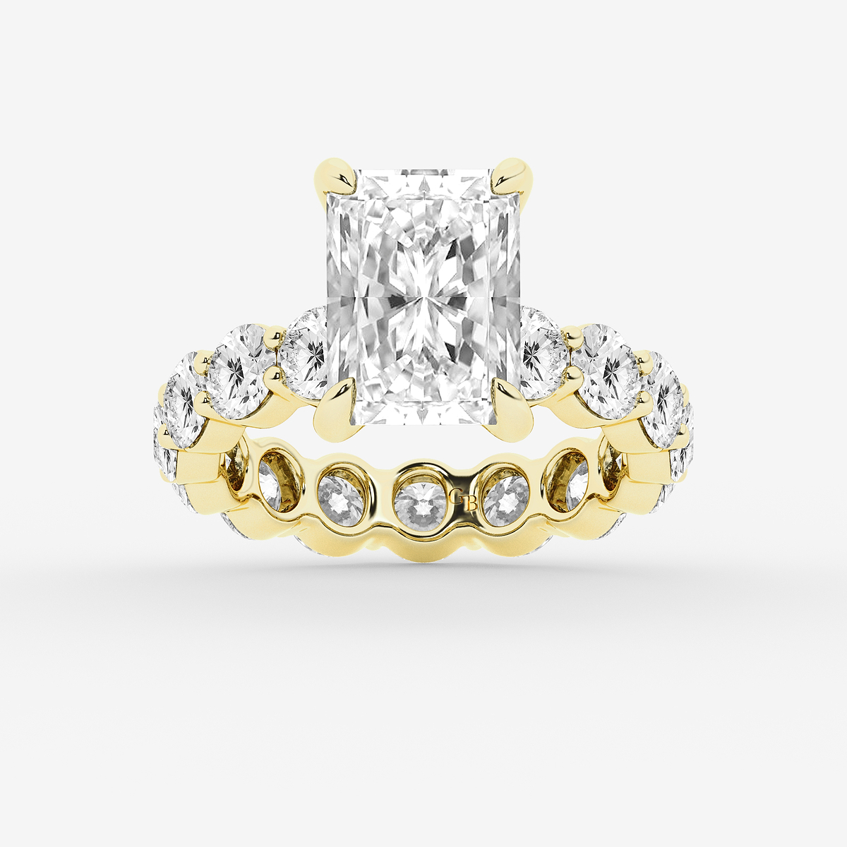 6 7/8 ctw Radiant Lab Grown Diamond Hidden Halo Eternity Engagement Ring