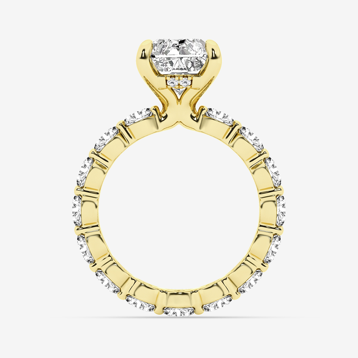 Additional Image 1 for  6 7/8 ctw Radiant Lab Grown Diamond Hidden Halo Eternity Engagement Ring