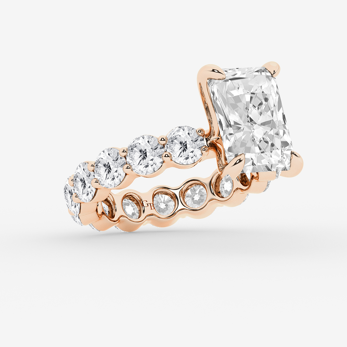 Additional Image 1 for  6 3/4 ctw Radiant Lab Grown Diamond Solitaire Eternity Engagement Ring