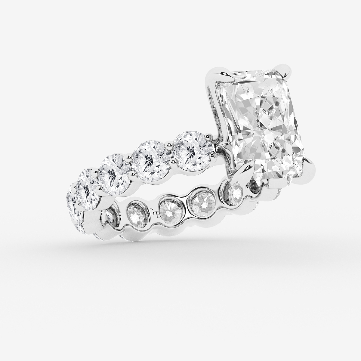 Additional Image 1 for  7 3/4 ctw Radiant Lab Grown Diamond Solitaire Eternity Engagement Ring