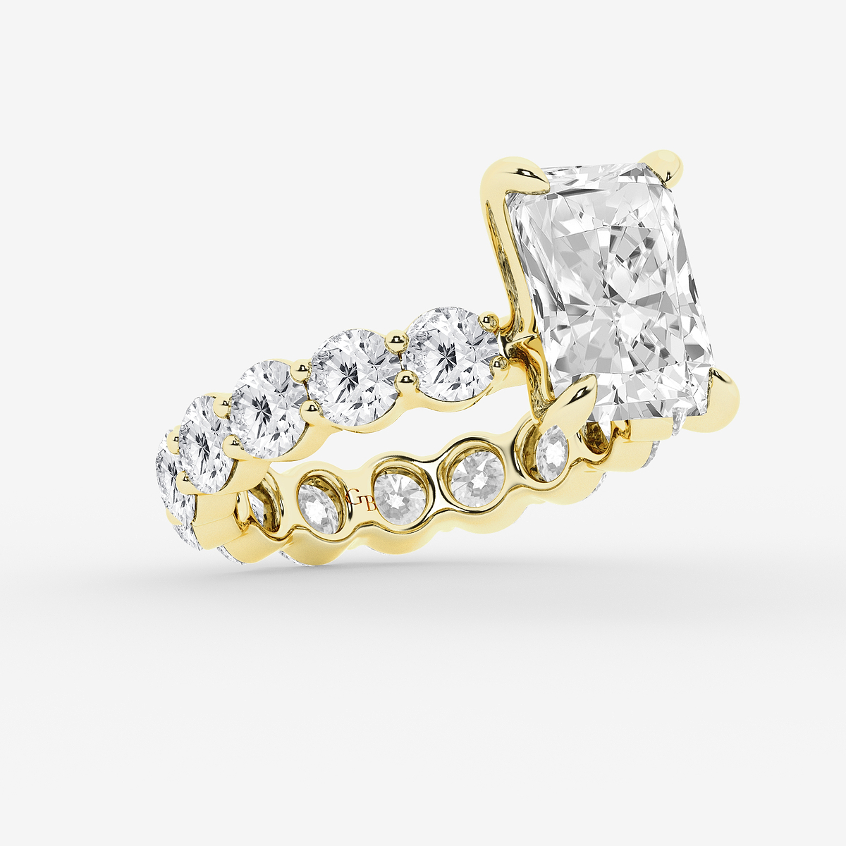 Additional Image 1 for  7 3/4 ctw Radiant Lab Grown Diamond Solitaire Eternity Engagement Ring