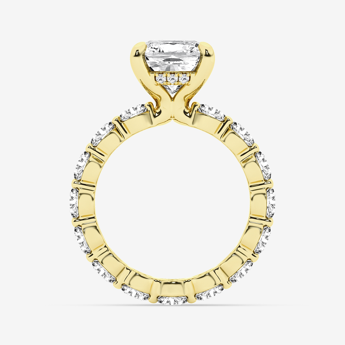Additional Image 1 for  7 7/8 ctw Elongated Cushion Lab Grown Diamond Hidden Halo Eternity Engagement Ring