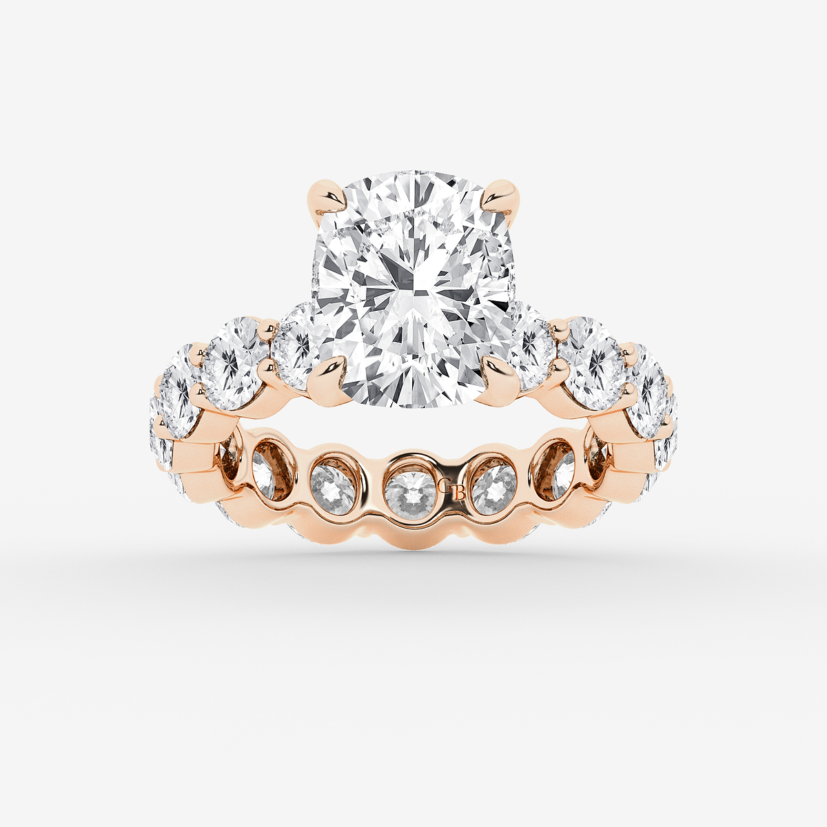 6 3/4 ctw Elongated Cushion Lab Grown Diamond Solitaire Eternity Engagement Ring