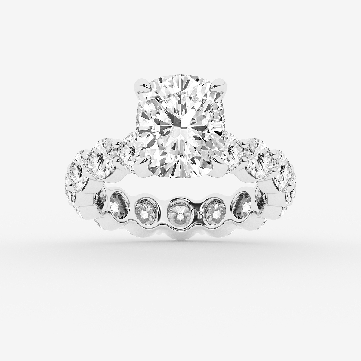 8 3/4 ctw Elongated Cushion Lab Grown Diamond Solitaire Eternity Engagement Ring