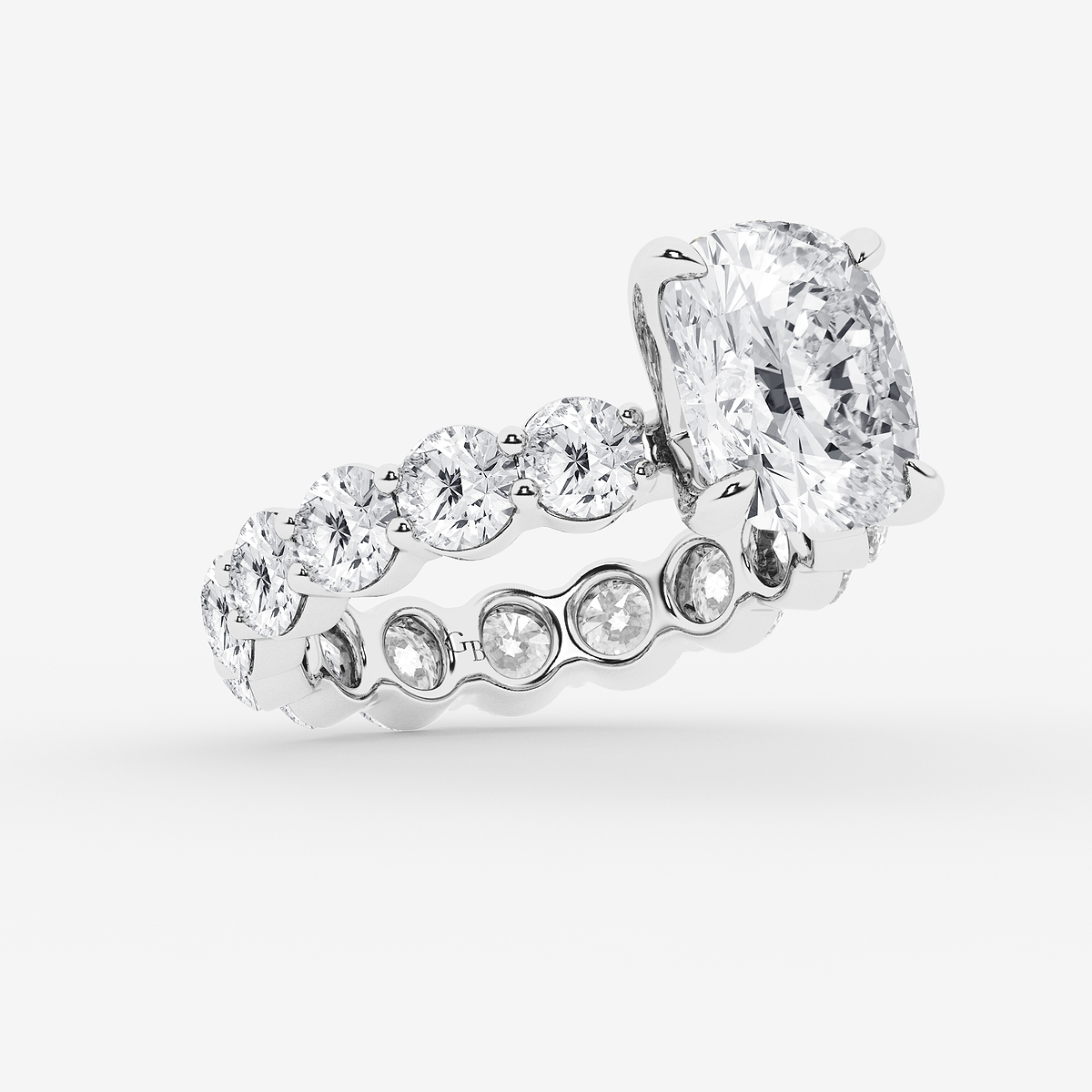 Additional Image 1 for  8 3/4 ctw Elongated Cushion Lab Grown Diamond Solitaire Eternity Engagement Ring