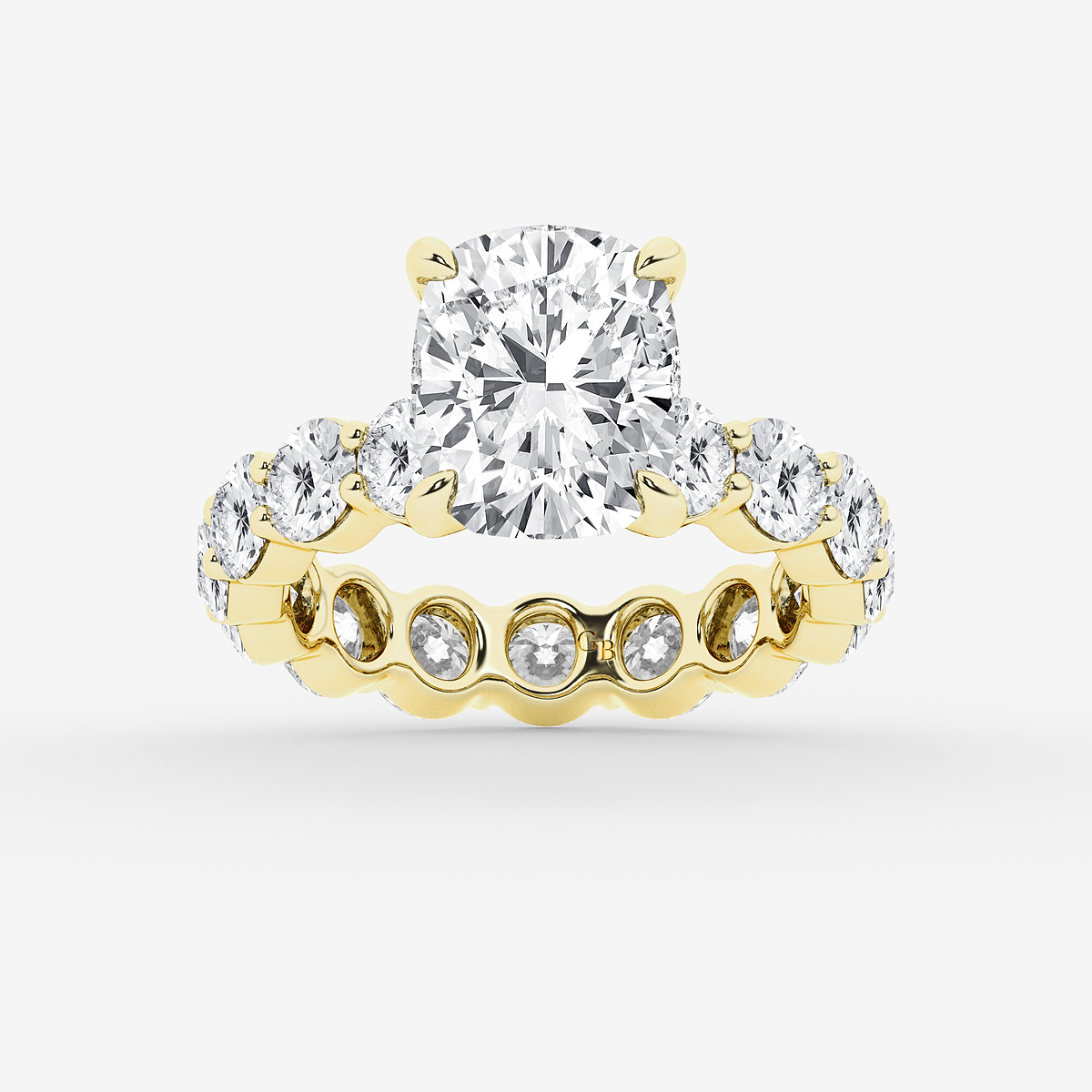 7 3/4 ctw Elongated Cushion Lab Grown Diamond Solitaire Eternity Engagement Ring