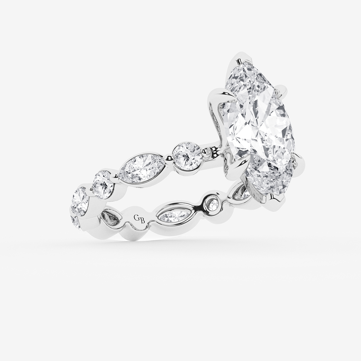 Additional Image 1 for  6 5/8 ctw Marquise Lab Grown Diamond Solitaire Alternating Round and Marquise Eternity Engagement Ring