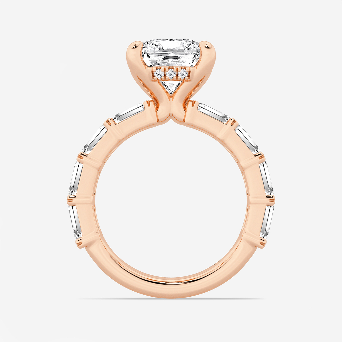 Additional Image 1 for  6 5/8 ctw Cushion Lab Grown Diamond Hidden Halo Engagement Ring