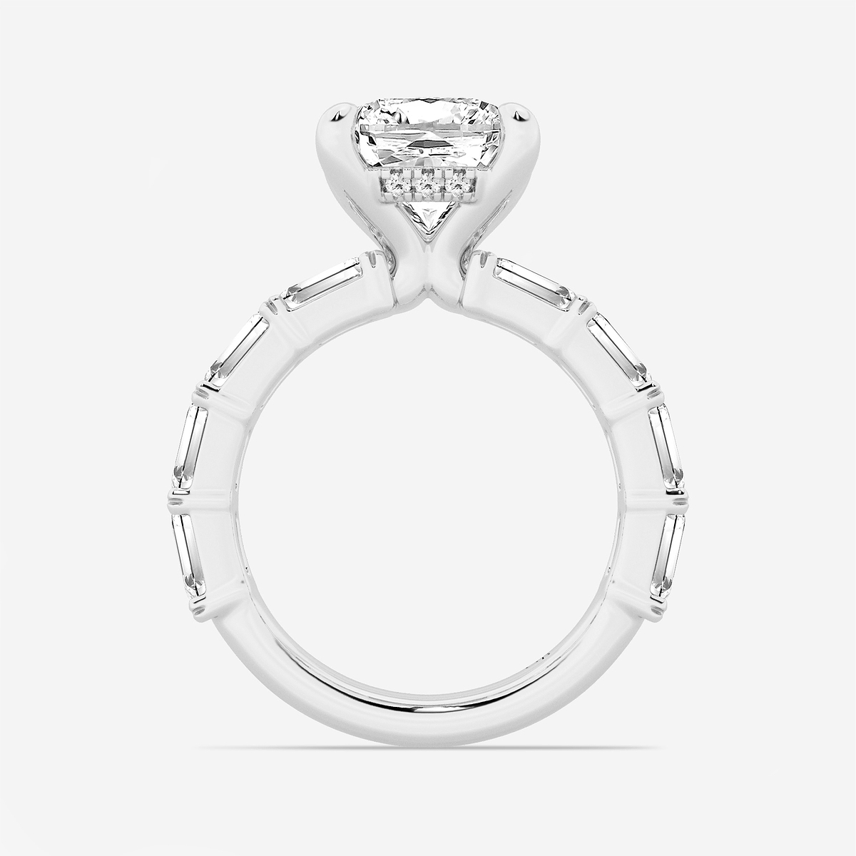 Additional Image 1 for  5 5/8 ctw Cushion Lab Grown Diamond Hidden Halo Engagement Ring