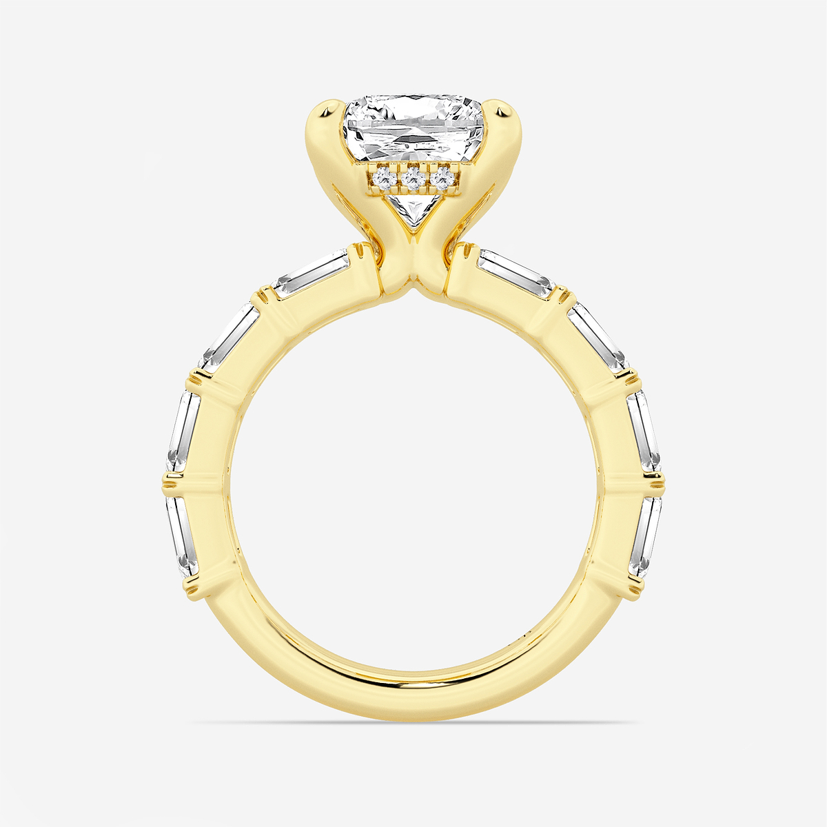 Additional Image 1 for  5 5/8 ctw Cushion Lab Grown Diamond Hidden Halo Engagement Ring