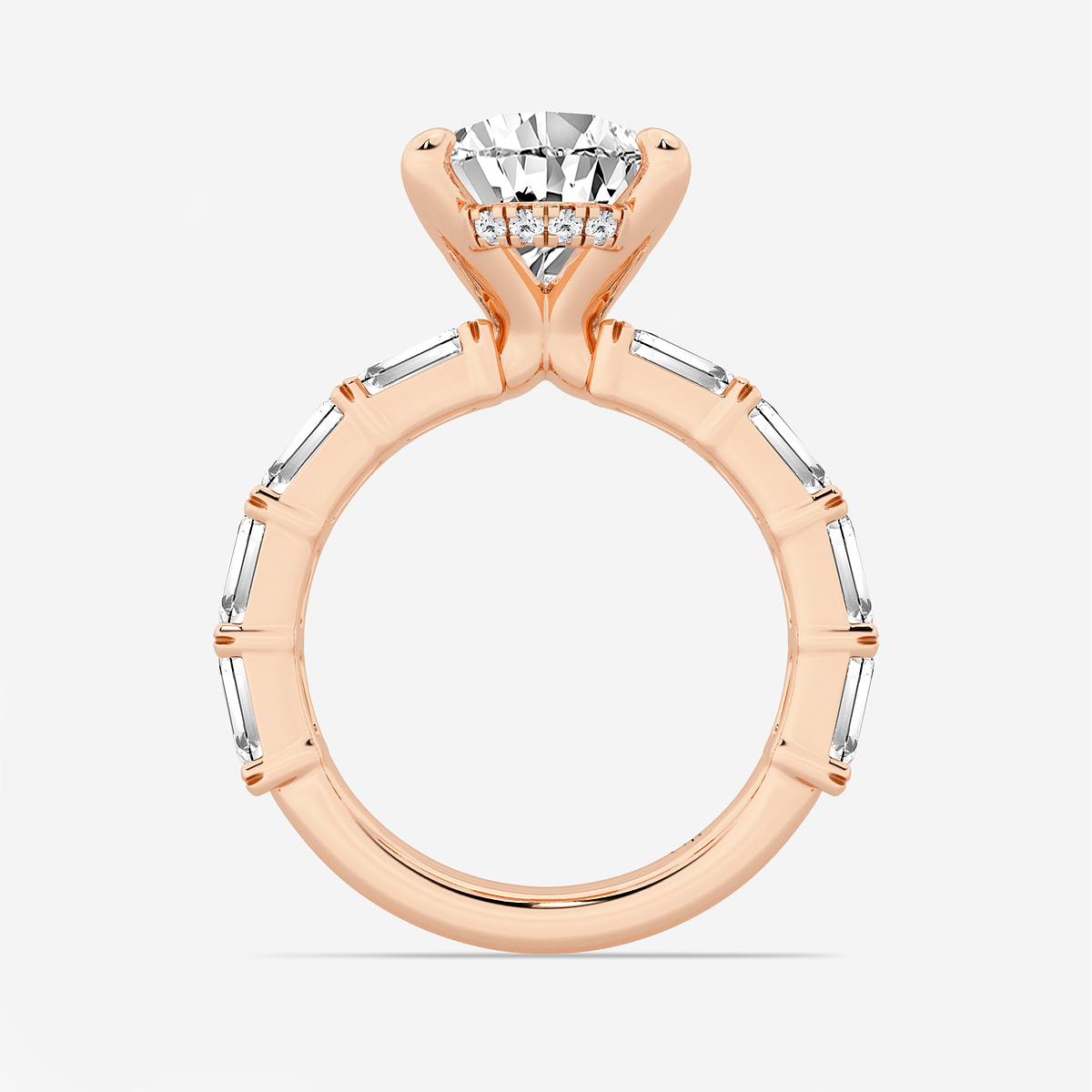 Additional Image 1 for  7 5/8 ctw Pear Lab Grown Diamond Hidden Halo Engagement Ring