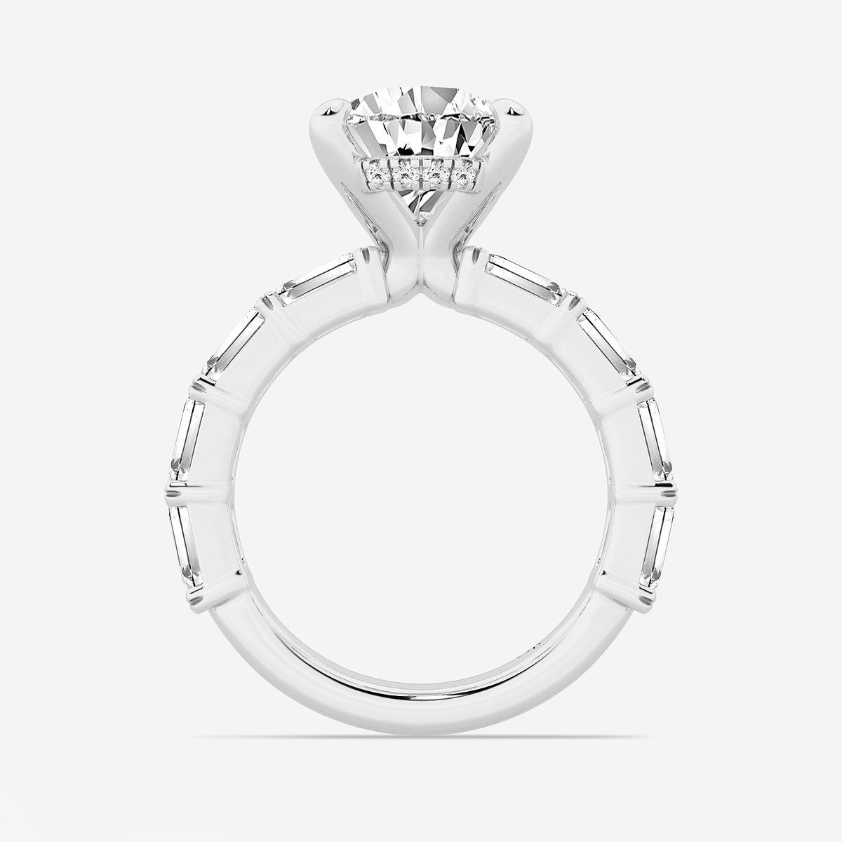 Additional Image 1 for  7 5/8 ctw Pear Lab Grown Diamond Hidden Halo Engagement Ring