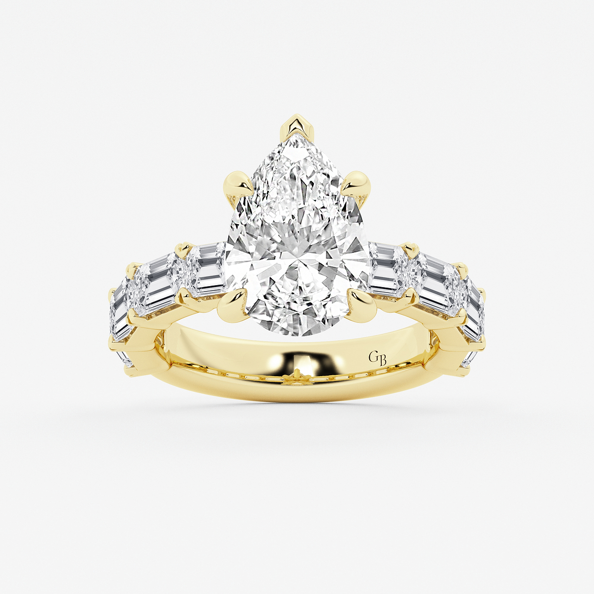 6 5/8 ctw Pear Lab Grown Diamond Hidden Halo Engagement Ring