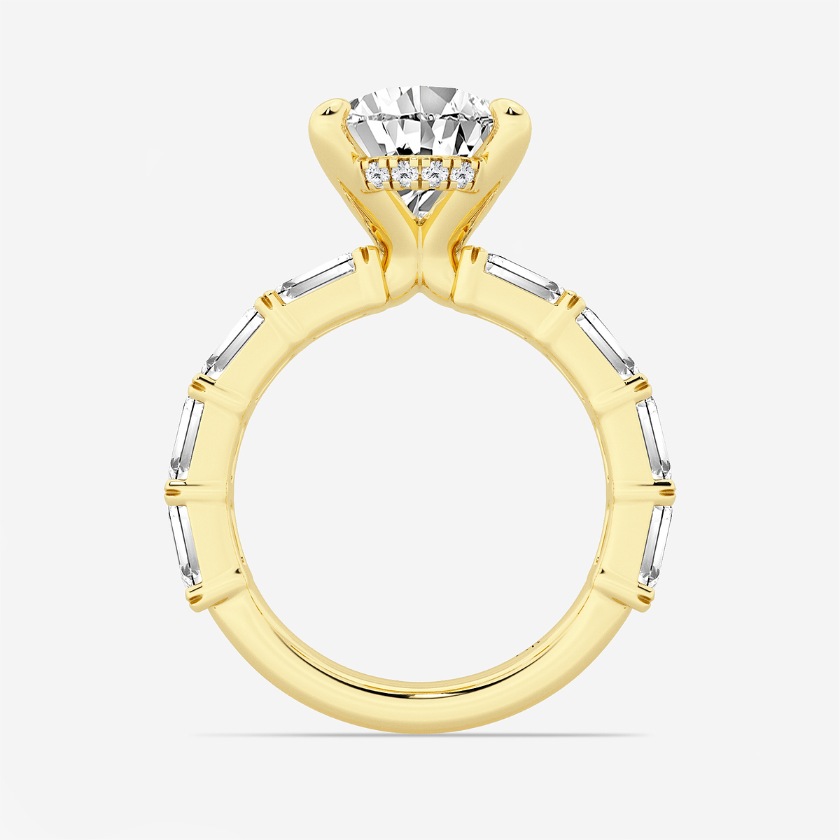 Additional Image 1 for  6 5/8 ctw Pear Lab Grown Diamond Hidden Halo Engagement Ring