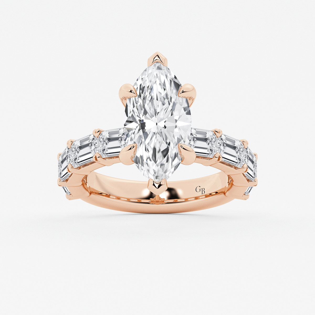 6 5/8 ctw Marquise Lab Grown Diamond Hidden Halo Engagement Ring