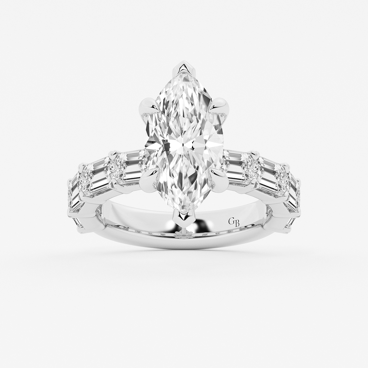 6 5/8 ctw Marquise Lab Grown Diamond Hidden Halo Engagement Ring