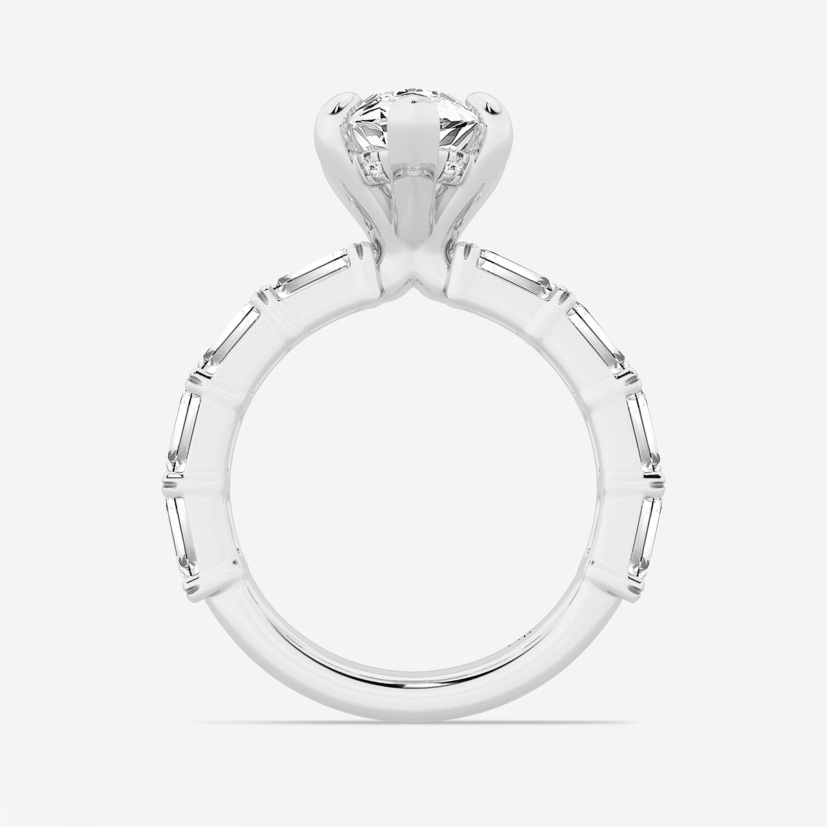 Additional Image 1 for  6 5/8 ctw Marquise Lab Grown Diamond Hidden Halo Engagement Ring