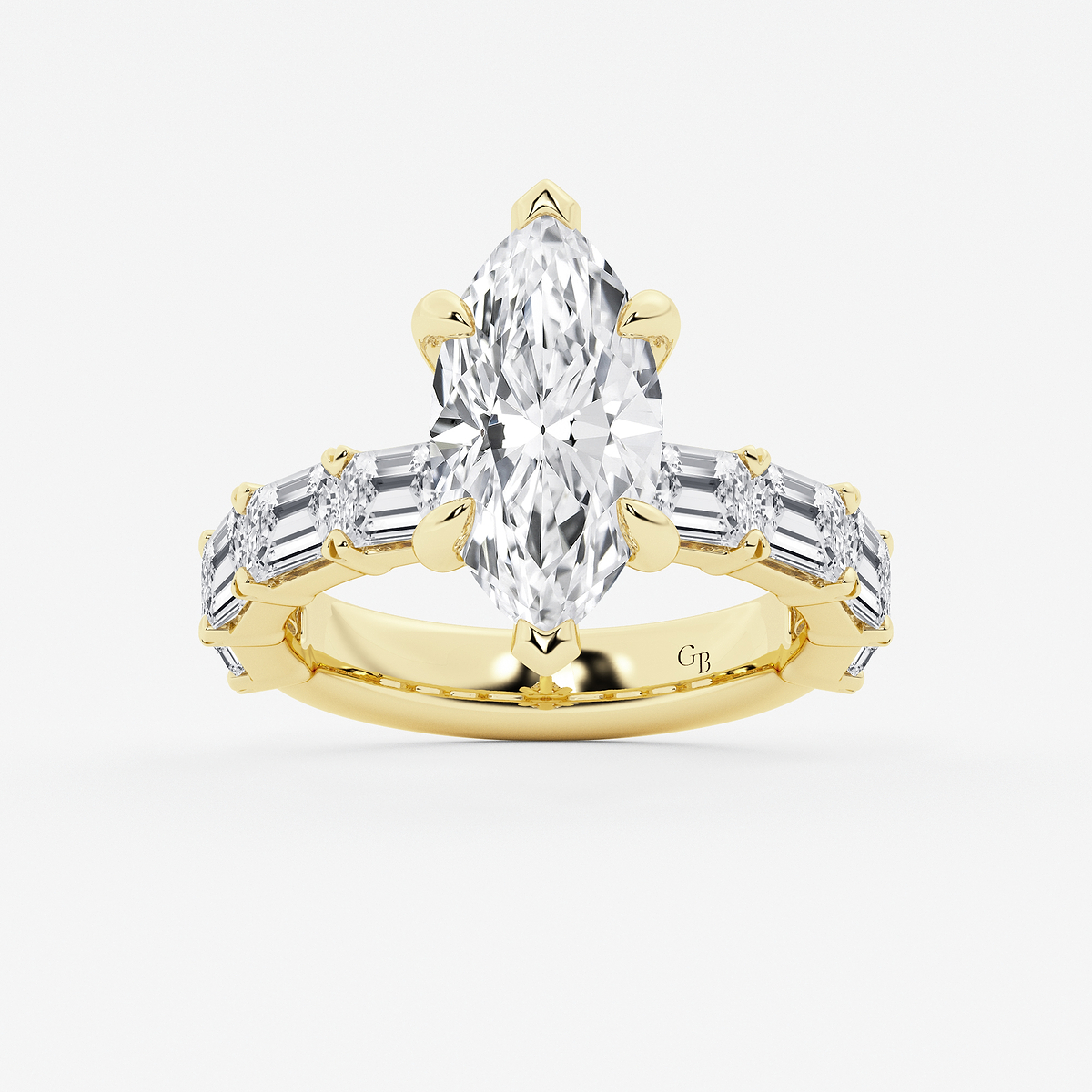 6 5/8 ctw Marquise Lab Grown Diamond Hidden Halo Engagement Ring