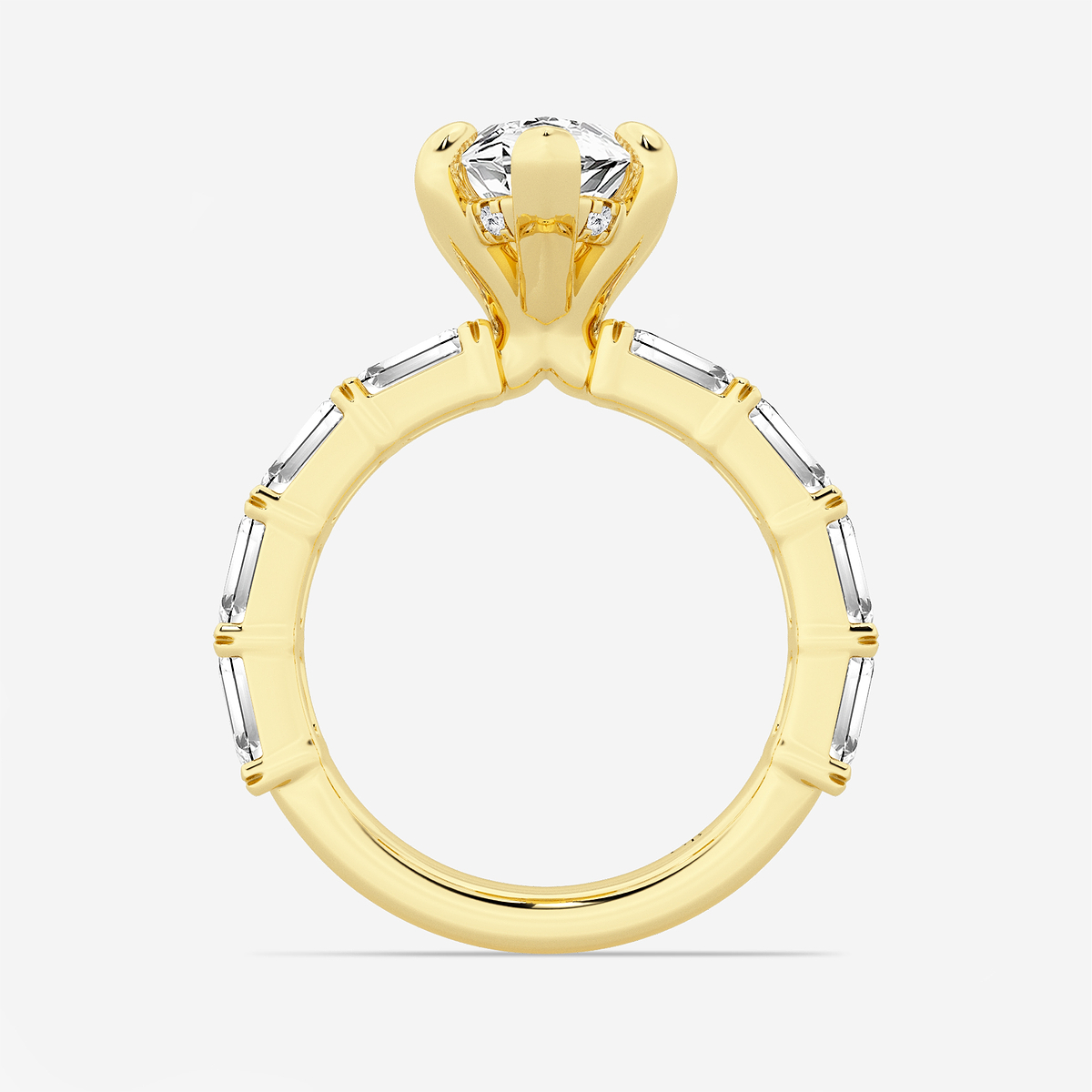 Additional Image 1 for  6 5/8 ctw Marquise Lab Grown Diamond Hidden Halo Engagement Ring