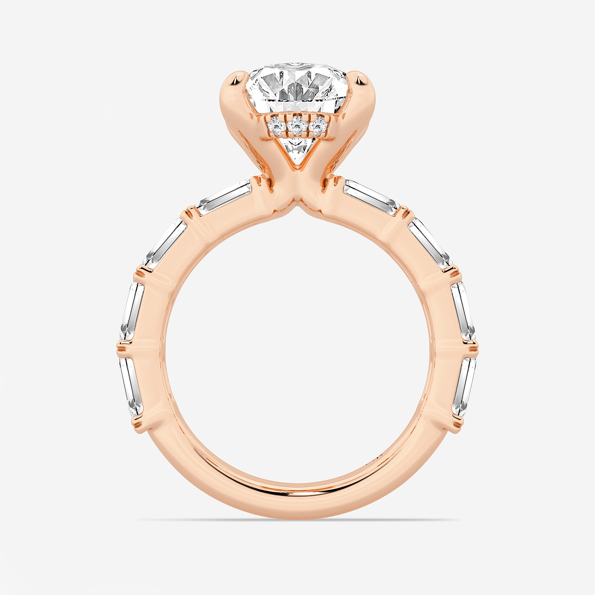 Additional Image 1 for  7 5/8 ctw Oval Lab Grown Diamond Hidden Halo Engagement Ring