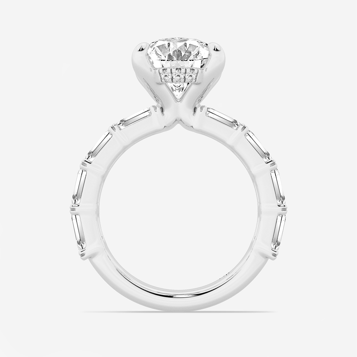 Additional Image 1 for  7 5/8 ctw Oval Lab Grown Diamond Hidden Halo Engagement Ring