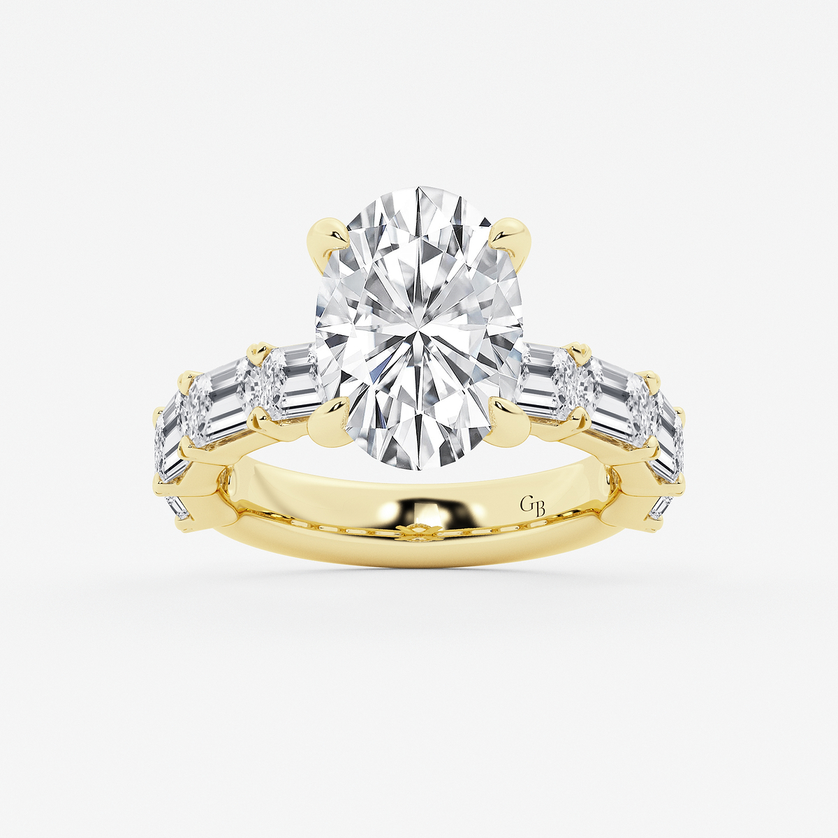 6 5/8 ctw Oval Lab Grown Diamond Hidden Halo Engagement Ring