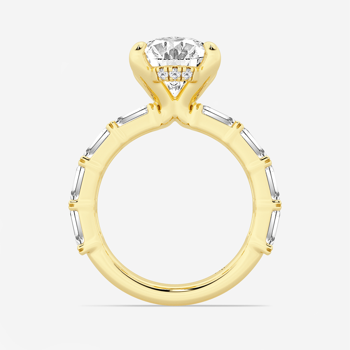 Additional Image 1 for  6 5/8 ctw Oval Lab Grown Diamond Hidden Halo Engagement Ring
