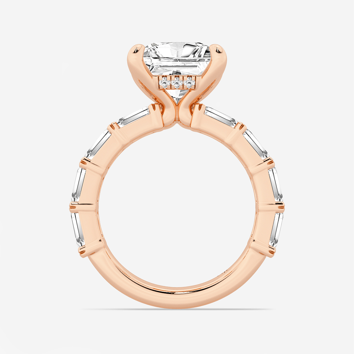 Additional Image 1 for  5 5/8 ctw Princess Lab Grown Diamond Hidden Halo Engagement Ring