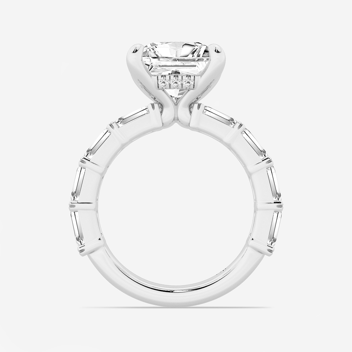 Additional Image 1 for  6 5/8 ctw Princess Lab Grown Diamond Hidden Halo Engagement Ring