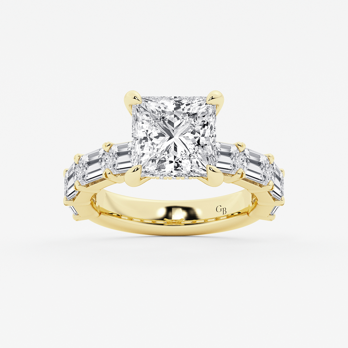 5 5/8 ctw Princess Lab Grown Diamond Hidden Halo Engagement Ring