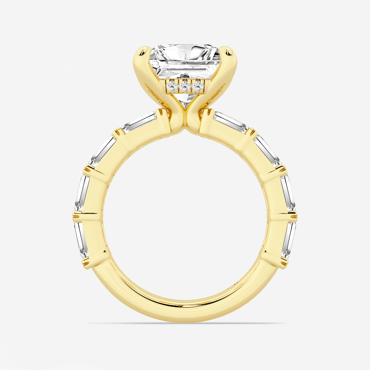 Additional Image 1 for  5 5/8 ctw Princess Lab Grown Diamond Hidden Halo Engagement Ring
